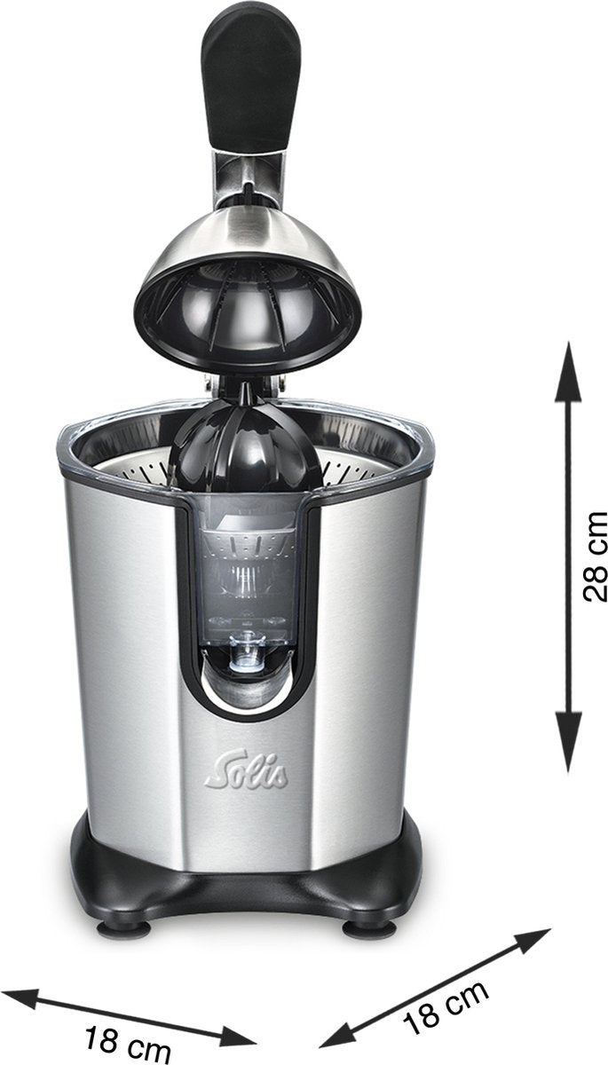 Solis Citrus Juicer 8453 Citruspers - Sinaasappelpers Elektrisch - Citroenpers Electrisch - 160 Watt - RVS Zilver