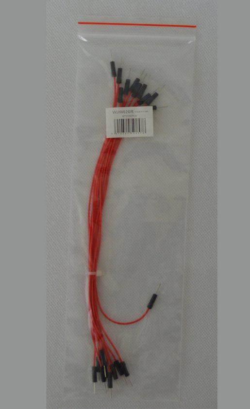 Jumper Wire Set, 10 stuks / Kit, 20 cm lang, rode kleur