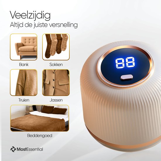 MostEssential Premium Elektrische Pluizenverwijderaar LR06 – Pluizentondeuse - USB-C Snellaadfunctie - Draadloos - Classic Edition