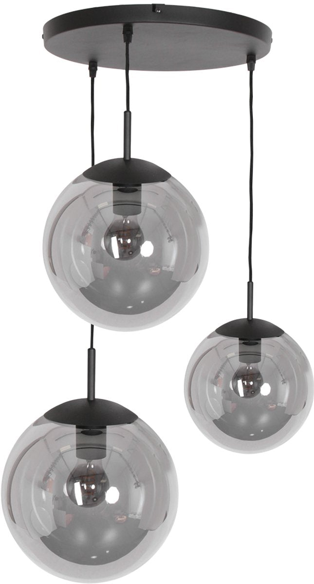 Steinhauer - hanglamp - Bollique LED - zwart - glas metaal - Ø 40cm - E27 - 3123ZW