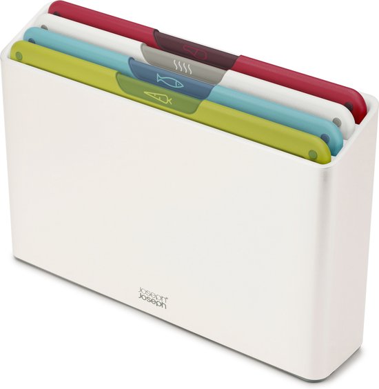 Joseph Joseph - Cadeauset Folio Icon 4 Snijplanken in Houder Arctisch Wit - Polypropyleen - Wit