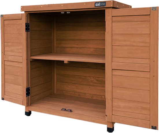 AXI Felix houten opbergkast – Tuinkast van FSC Hout - Magnetisch sluitsysteem - Verstelbare poten - 80x45x93cm - Coffee Bruin