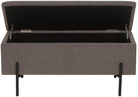 House Nordic Opbergbank Watford - Bruin Bouclé Stof - 95x43x37cm