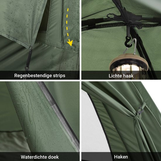 SoBuy OGS32-II-L-GR Opblaasbare Camping Tent - Donkergroen Textiel 193x145cm