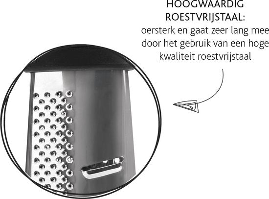 Boska Trio Formaggio - Tafelrasp met 3 raspmethodes - Multifunctioneel - Zilver/Zwart
