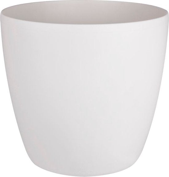 Elho Brussels Rond Wielen 35 - Grote Bloempot voor Binnen - 100% Gerecycled Plastic - Ø 35 x H 33 cm - Wit