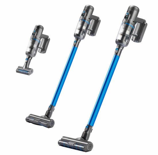 Puppyoo T12 Pure Steelstofzuiger Draadloos met Handstofzuiger - HEPA 12 - Blauw