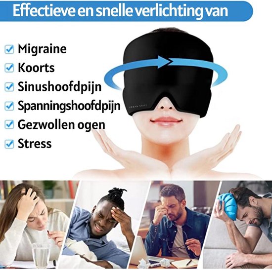 Migraine muts - anti migraine masker - hoofdpijn masker - 600gram hot/cold pack