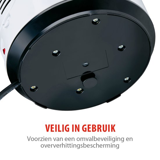 alpina Elektrische Verwarming en Ventilator 1500W - Keramische Ventilatorkachel met Timer en Afstandsbediening - Oscillerende Ventilator Kachel met Verkoelende en Verwarmende Functie - 18 x 18 x 37cm