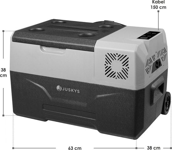 Juskys Elektrische Koelbox - Compressor – 30L - Verrijdbaar - Zwart