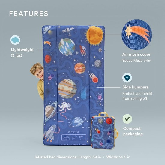 Stokke® JetKids™ Cloudsleeper - Reisematras 150 cm (Space Maze)