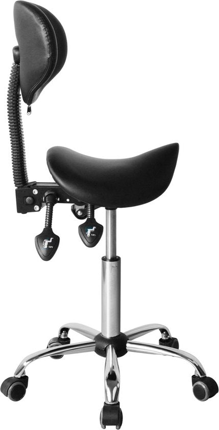 VVD Zadelkruk - Ergonomisch & Verstelbaar - 40 x 36 x 112cm - Zwart