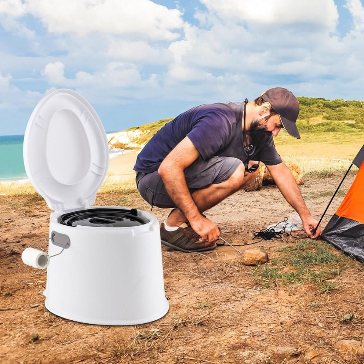 Coast Camping Toilet Draagbaar Reistoilet - Wit