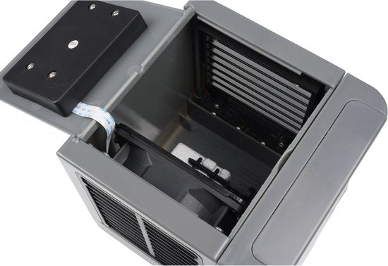 Princess 355500 Premium Mini Luchtkoeler 14,2x14,2x14,8cm – Draagbare airco voor Bureau, Slaapkamer – Aircooler USB-C, 7 Kleuren LED Verlichting, Uitneembaar Waterverdampingsfilter, Persoonlijke Verkoeler, Compact voor Thuis, Kantoor en Reizen