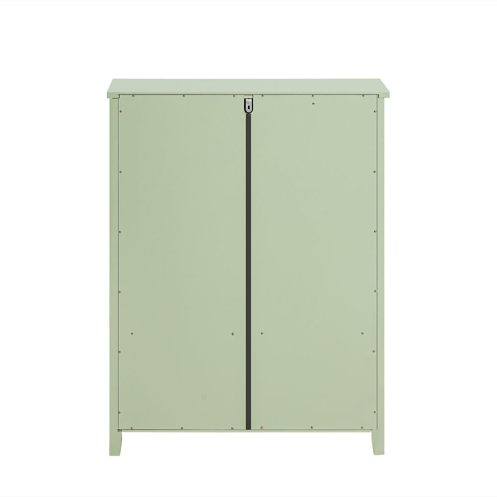 SoBuy® FSB72-GR Schoenenkast - Met 4 Lades En 2 Deuren In Ploy Rattan - 70 x 34 x 90 cm
