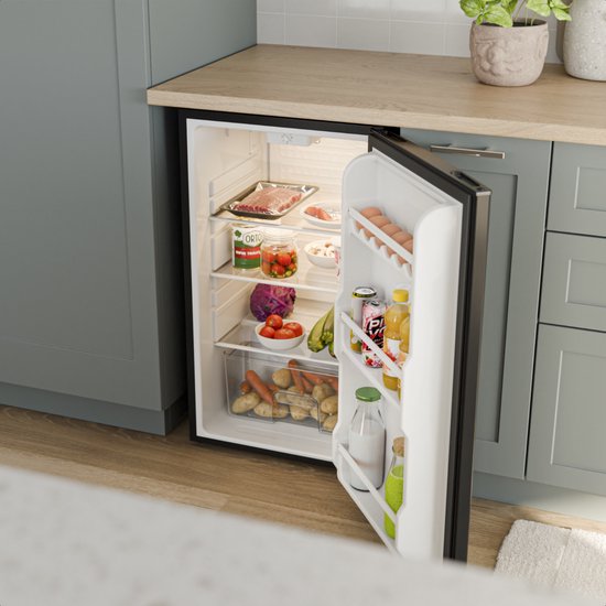 KitchenBrothers Koelkast - 92L - Tafelmodel - IJskast - Frigo - Vrijstaand - Zwart