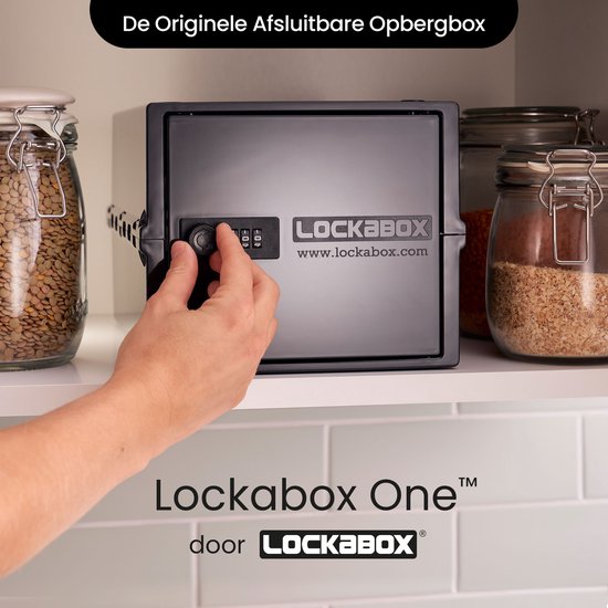 Lockabox One™ Opbergbox met Cijferslot - Afsluitbare Medicijnkast - Polycarbonaat Kluis - Koelkast en Diepvries Proof - 10,5 Liter - 31 x 21 x 17 cm