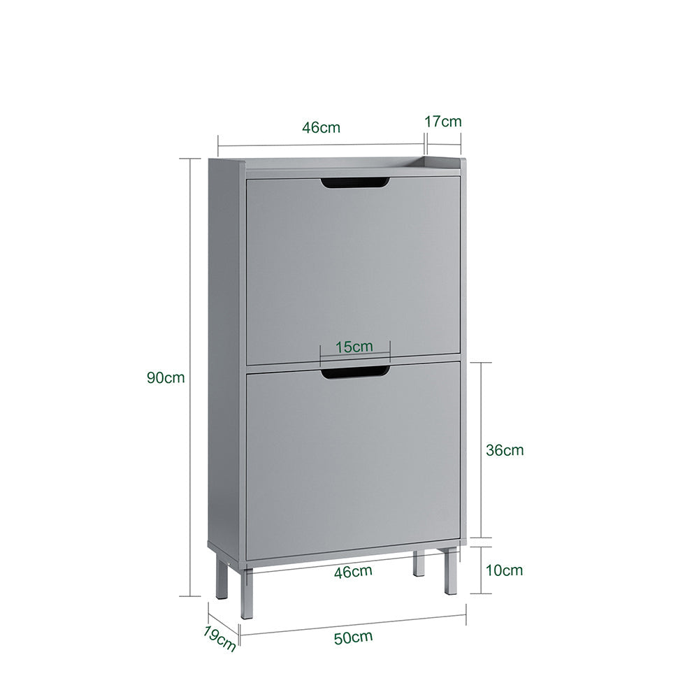 SoBuy FSR151-HG Schoenenkast Met 3 Kleppen, Schoenencommode, Schoenenrek, Schoenenkist, Gangkast, Opbergkast Voor Schoenen
