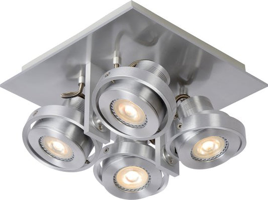 Lucide LANDA Plafondspot - LED Dim naar warm - GU10 - 4x5W 3000K/2200K - Mat chroom