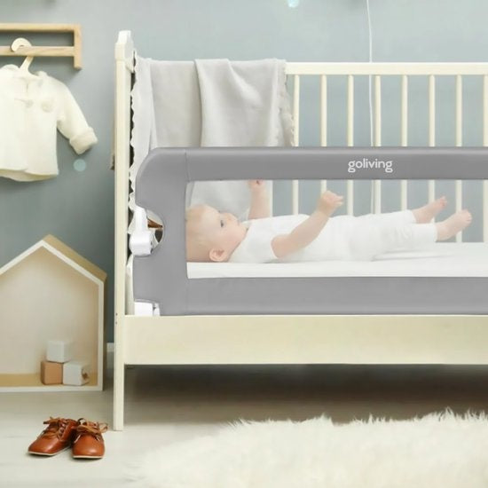 Goliving bedhekje – Bedhek – Bedrail – Inklapbaar bedrekje – 120 x 45 cm – Grijs