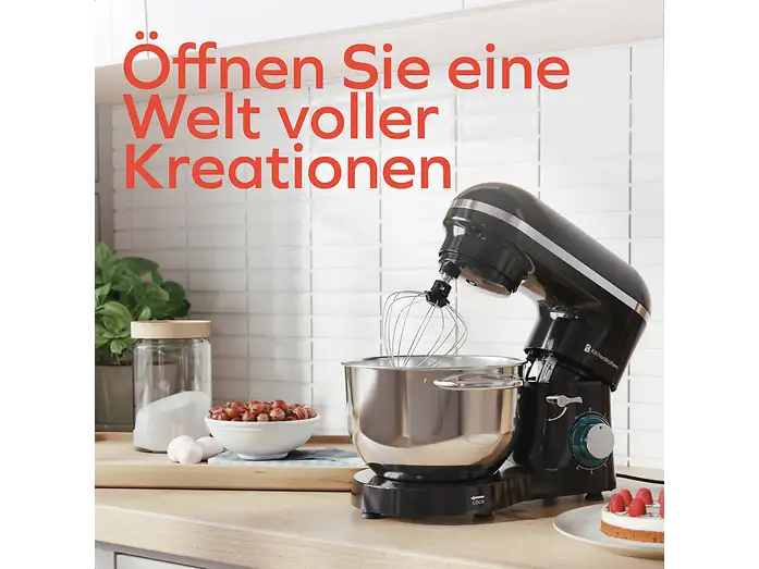 KitchenBrothers KB694 Keukenmachine 6,2L - 2000W - 6 Snelheden/Pulse - Zwart