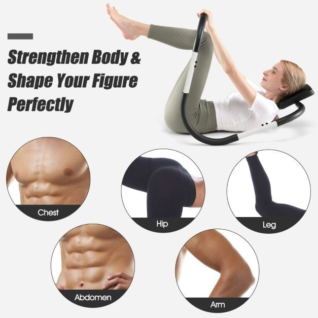 Coast Buikspiertrainer met Gevoerde Hoofdsteun - Ergonomische en Draagbare Buikspiertrainingsmat voor Zittende Krachttraining Thuis - Wit