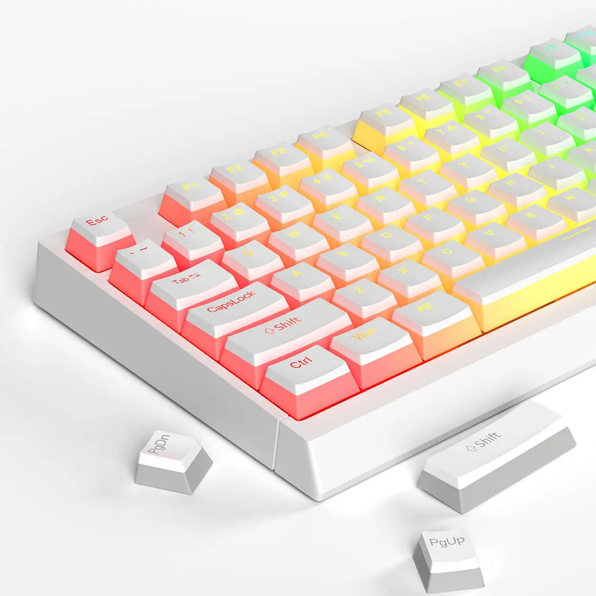 MageGee Double Shot PBT pudding-keycaps - 130 toetsen - wit