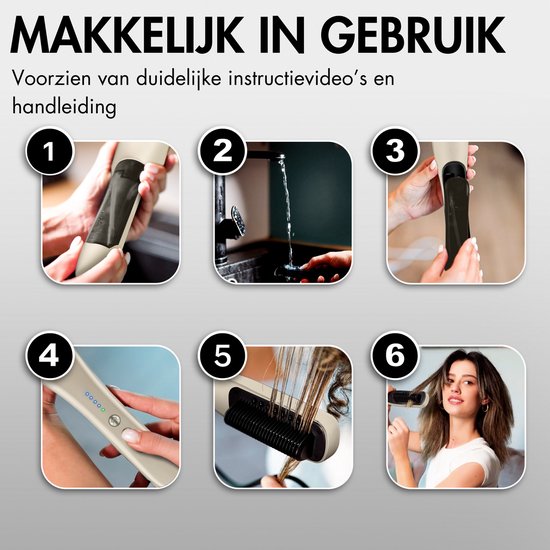 Sansbeauté® Stoomstijltang PRO - Stoom Stijltang - Professionele Stijltang 5.0 – Stoomstijltangs - Cremé