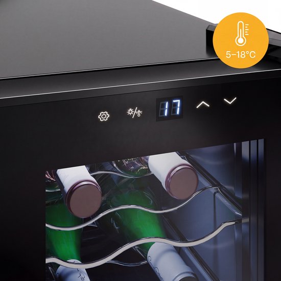 Tristar WR-7506 - Wijnkoelkast 6 Flessen - Wijnklimaatkast - 5 ⁰C tot 18 ⁰C - Zwart