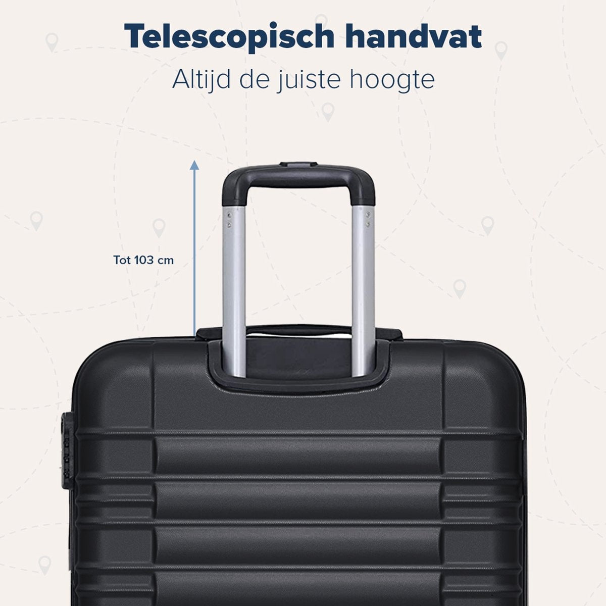TRVLMORE Kofferset - 2 Delig - 38L Handbagage + 110L Ruimbagage - Zwart