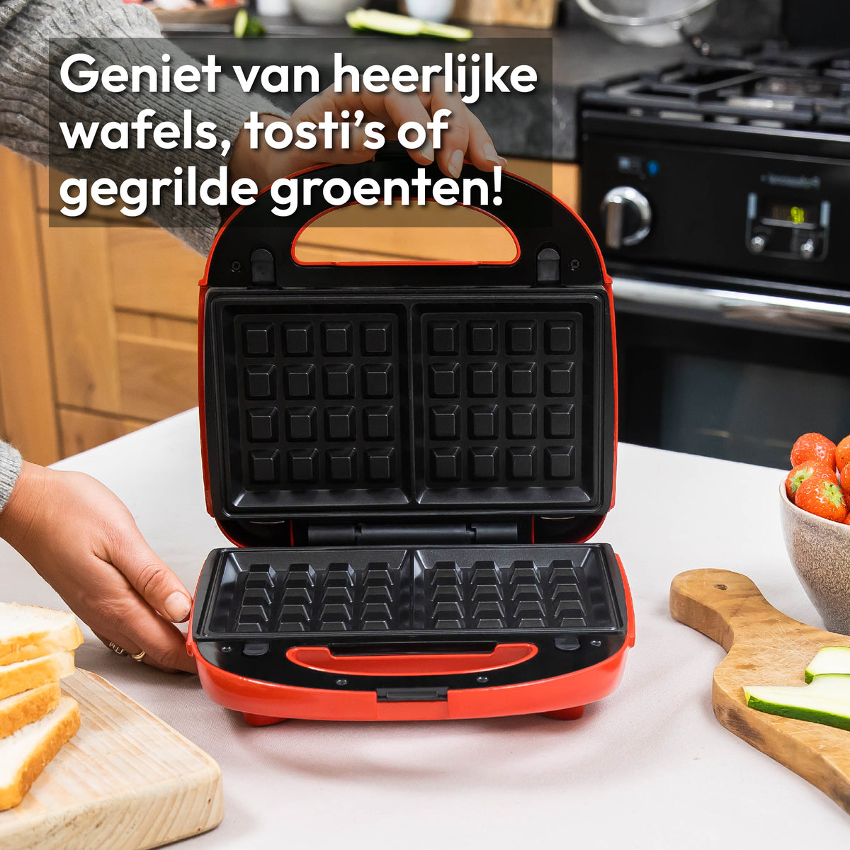 Gadgy 3 in 1 Tosti Apparaat - Met 3 Verwisselbare Platen - 750 Watt