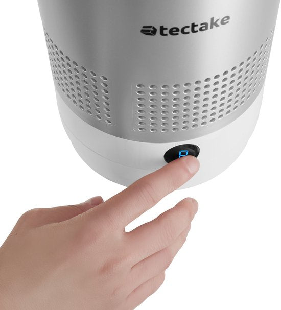 tectake® Torenventilator Polar - Kolomventilator inclusief Afstandsbediening - 8 Snelheidsstanden en Timer - 80° Draaifunctie - Stille Ventilator (35-55dB) - Staand met LED Bedieningspaneel - 55,5 cm Hoog - Luchtkoeler - Wit