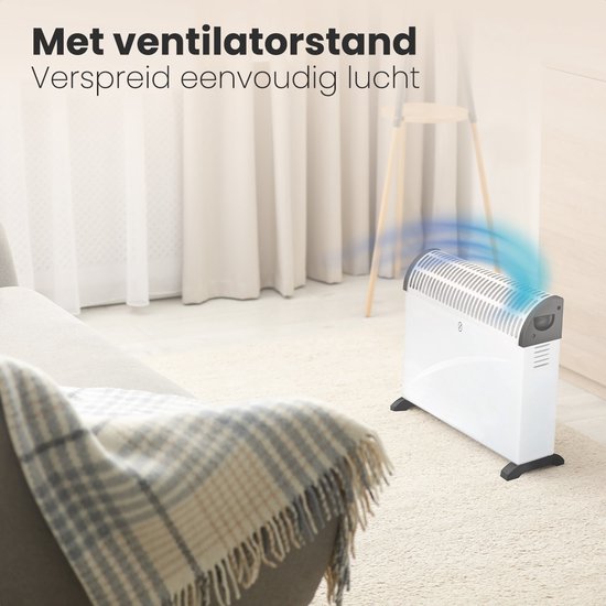 Auronic Elektrische Convectorkachel - 750/1250/2000 Watt - Met Ventilator - Verwarming - Ventilatorkachel - Wit