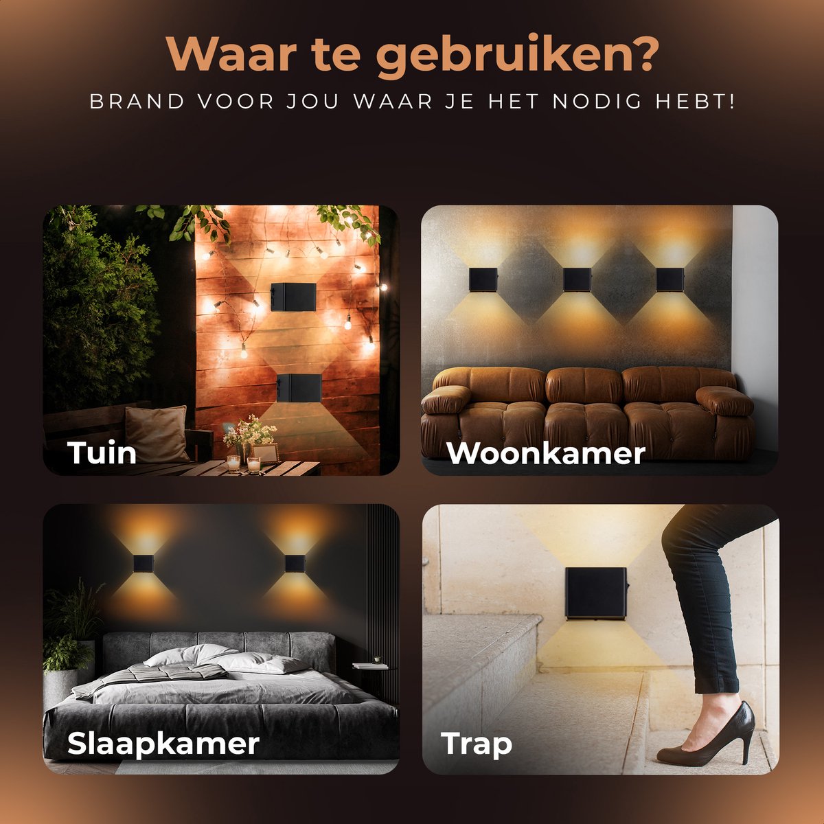 Techvavo® Oplaadbare Wandlamp Zwart - 1 Stuks - 19x4x1,8 cm - Smart Bewegingssensor - Voor Binnengebruik - USB Oplaadbaar - Draadloos - Woonkamer, Badkamer, Slaapkamer