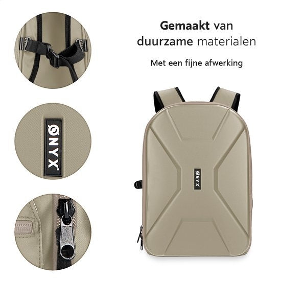 ONYX Cameratas met laptopvak - Spiegelreflexcamera rugzak - Spatwaterbestendig - Drones - Hardcase reistas - Beige