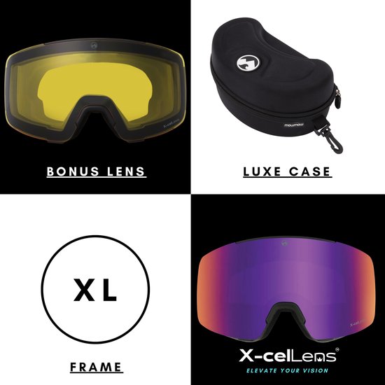 MowMow LOCAL Skibril Heren L/XL + Extra Lens – Magnetisch – Bio-Frame - R-Strap - UV400