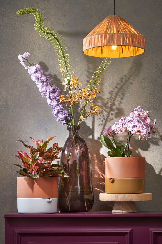 Mica Decorations Elisa Hanglamp - H18 x Ø30 cm - Raffia - Lichtbruin