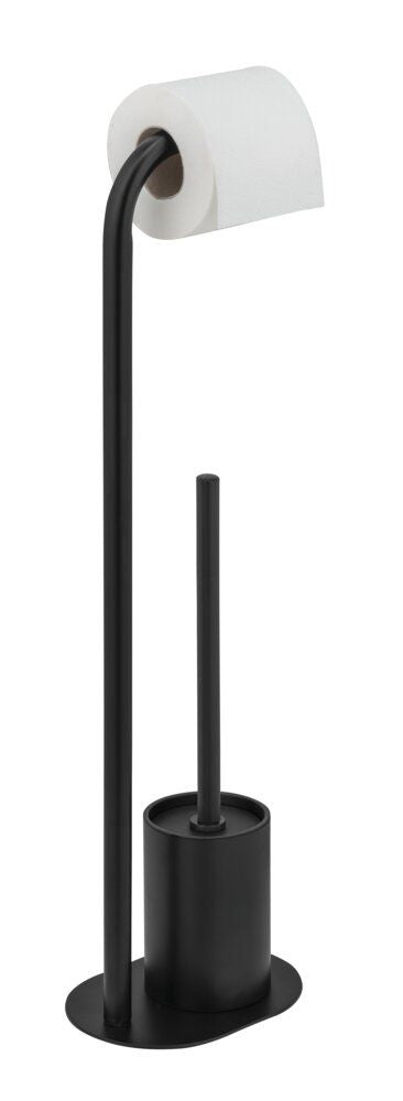 WENKO Levante WC-Garnituur Zwart - Staand - RVS - 23 x 63 x 17 cm