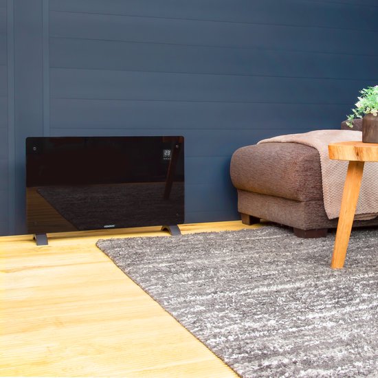 VONROC – Elektrische Kachel Convector – 2000W & Met Wifi Besturing – Voorzien Van Led-Display En Timer – Voor Ruimtes Tot 24 m² – Zwart Glas
