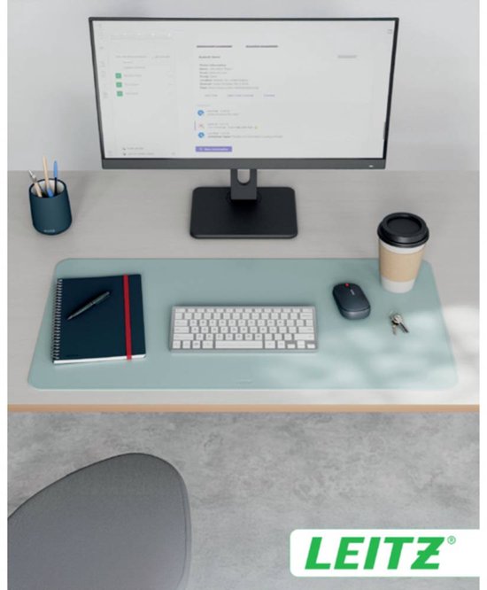 Leitz Grote Bureau Onderlegger 80×40 cm – Anti-slip - Bureaumat - Waterdicht – voor Toetsenbord & Muis - Mint