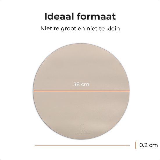Castagnola Lederlook Placemats - Antislip Placemat van Kunstleer - Waterafstotende Onderlegger - Onderzetter - 6 Stuks - Diameter 38 cm - Offwhite