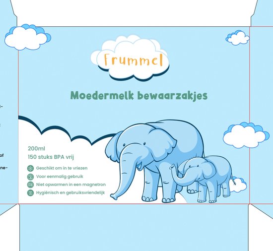 Frummel Moedermelk bewaarzakjes - 150 stuks - BPA vrij - Borstvoeding bewaarzakje - Art. 90.615