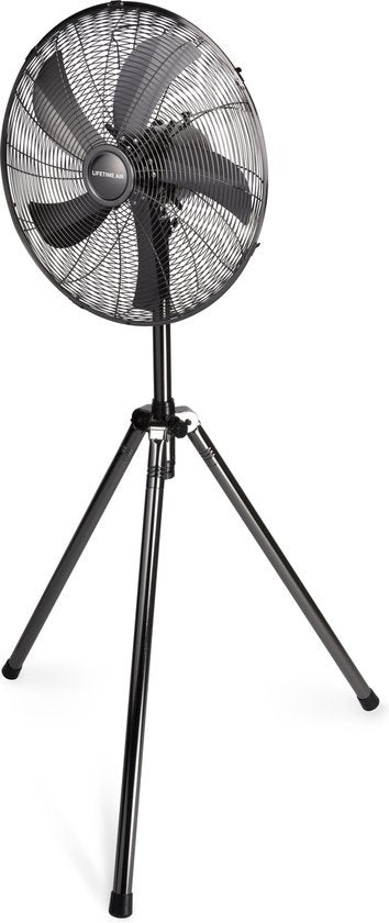 Lifetime Air Statiefventilator - 230V - Hoogte 125-145 CM - Driepoot Statief - 3 Snelheden - Oscillerende Functie - Kantelbaar - Zilver