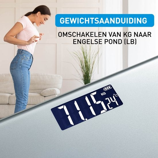 Grundig Weegschaal - Digitale Personenweegschaal - Van 2 kg tot 180 Kg - Grijs