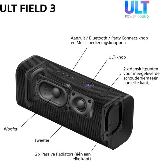 Sony ULT FIELD 3 - Bluetooth Speaker - Zwart