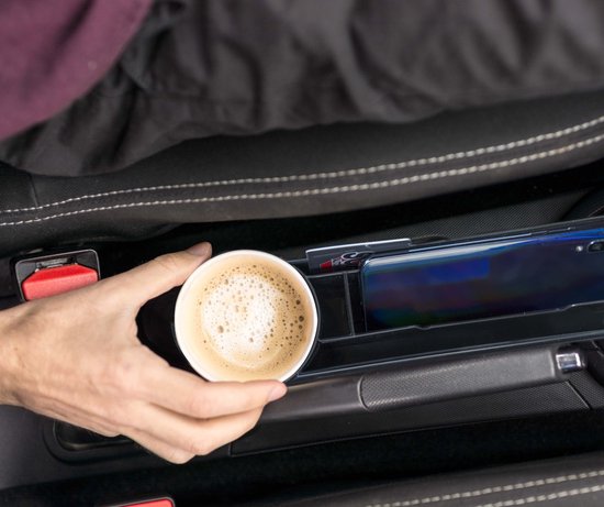 Dunlop Autostoel Organizer - met Cupholder - Antislip mat - Zwart