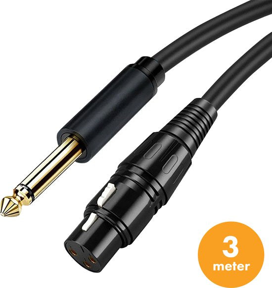 Drivv. Premium XLR Kabel - XLR female naar 6.35 mm jack male - Stereo Jack - 3 meter
