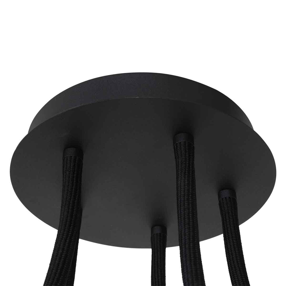 Plafonnieres Turound 3376ZW Zwart - Draaibaar en kantelbaar, van glas en metaal, Ø 91,5 cm, Steinhauer