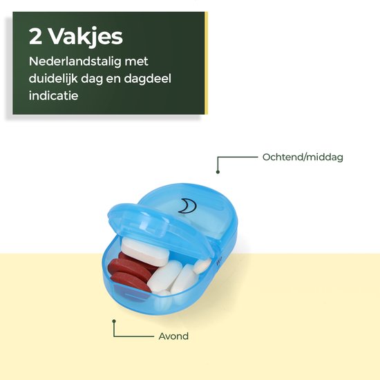 Gandria Pillendoos 7 Dagen - Uitneembaar Pillendoosje - Medicijndoos met 14 Compartimenten - Medicijndoos met Stevige Sluiting - 2 Vakken per Dag - 7 Kleuren