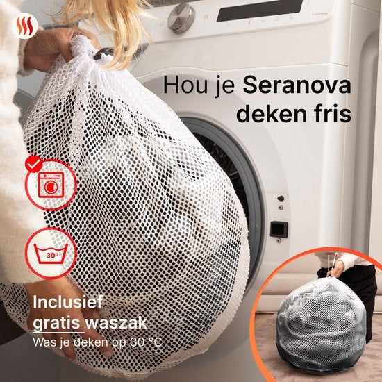 Seranova Elektrische Deken 3XL - Extra Warmtedraden - Premium Model - 200x180 cm - 2 persoons Warmtedeken - Dubbelzijdig Fleece Sherpa - Grijs